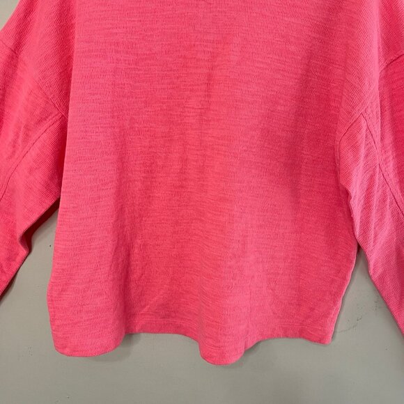 ❌SOLD❌AERIE Oversized Neon Pink Henley, Medium - Picture 8 of 9